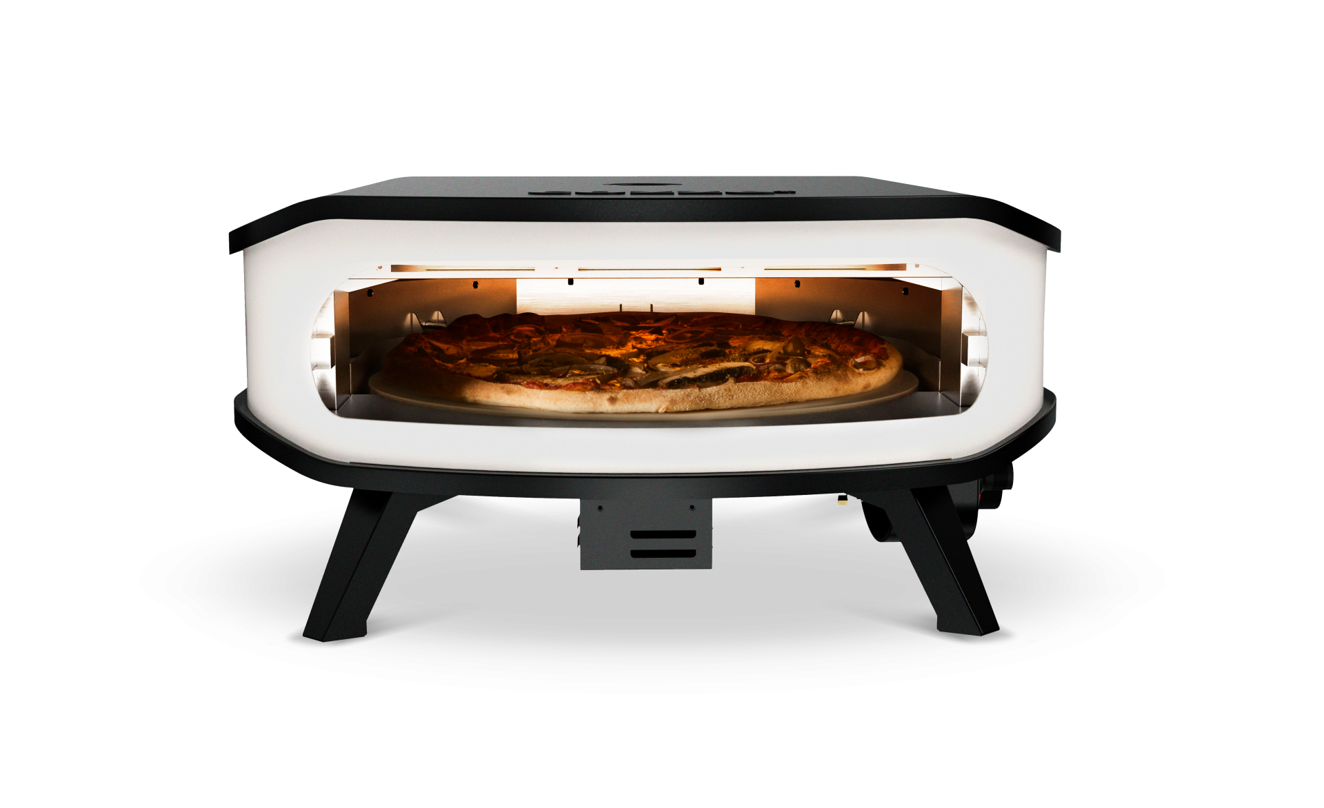 Cozze 17“ Pizzaofen Gas mit drehbaren Pizzastein inkl. Thermometer, Regler und Hitzeschild