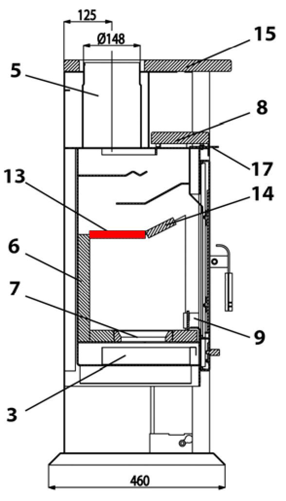 Haas+Sohn Viterbo 3 275.15 Déflecteur à l’arrière pierre déflecteur de fumée