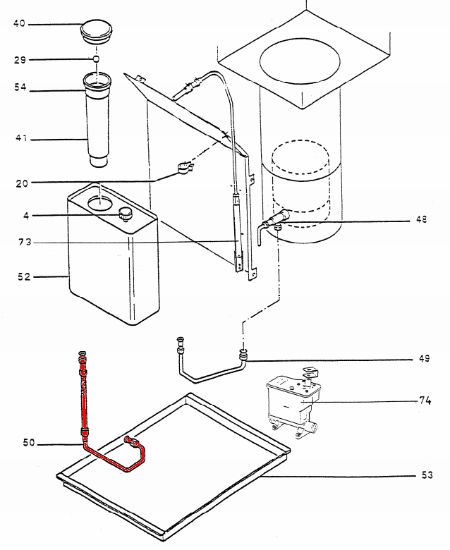Wamsler OZ 444 Conduite d'huile Réservoir du régulateur