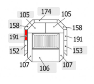 Haas+Sohn Siena 277.17 Pierre de paroi côté à gauche à l’arrière pierre de la chambre de combustion
