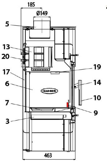 Haas+Sohn Belarius 468.19-WT Grille à poser retenue bois