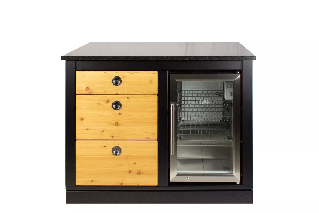 Der Merklinger Outdoor Modul "Maria" (Kühlschrank rechts + 3 Schubladen + 2 x Dose)
