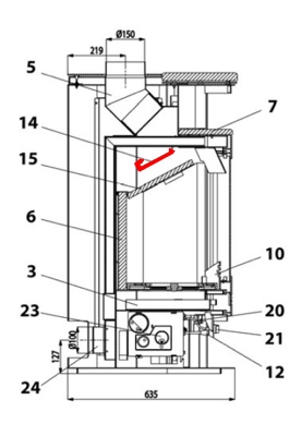 Haas+Sohn Breisgau 172.17 Déflecteur en haut déflecteur de fumée