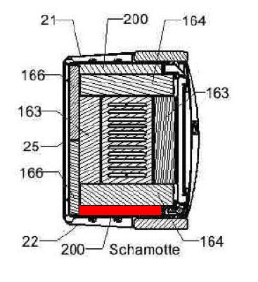 Haas+Sohn Andro 307.15 Pierre de paroi côté à gauche pierre de la chambre de combustion
