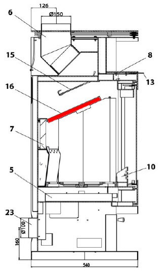 Haas+Sohn Husum 206.15 Déflecteur en bas pierre déflecteur de fumée