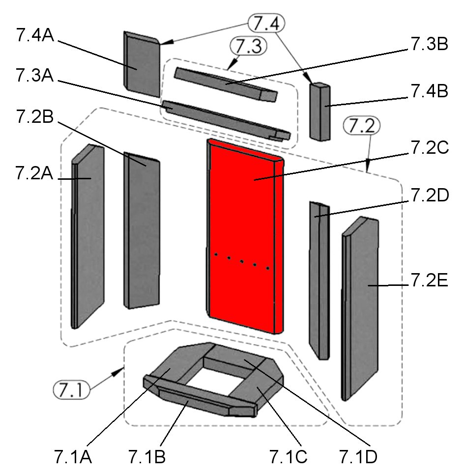 Oranier Pori 5 Rückwandstein D