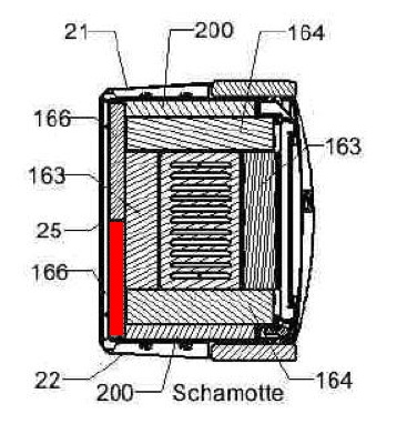 Haas+Sohn Aversa 307.15 Pierre de paroi de fond à gauche pierre de la chambre de combustion