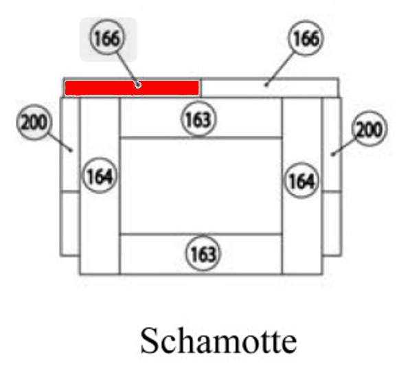 Haas+Sohn Dalen 304.15 Pierre de paroi de fond à gauche pierre de la chambre de combustion