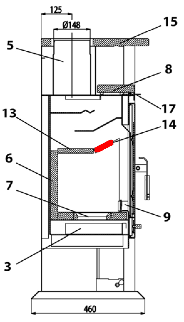 Haas+Sohn Viterbo 3 275.15 Déflecteur à l’avant pierre déflecteur de fumée