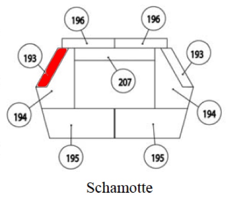 Haas+Sohn Oristano 266.17 Pierre de paroi côté à gauche pierre de la chambre de combustion