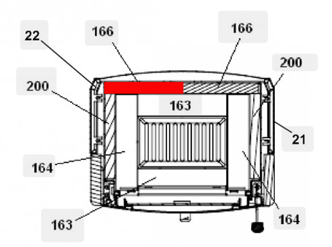 Haas+Sohn Molde 305.15 Pierre de paroi de fond à gauche pierre de la chambre de combustion