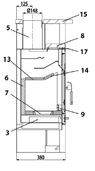Haas+Sohn Vercellio 275.15 Déflecteur à l’arrière pierre déflecteur de fumée