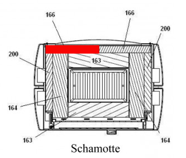 Haas+Sohn Palma 318.15 Pierre de paroi de fond à gauche pierre de la chambre de combustion