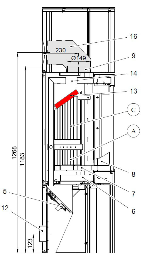 Haas+Sohn Kalius 286.12 Déflecteur en bas pierre déflecteur de fumée